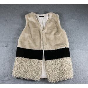 Catherine Malandrino Vest XL Color Block Faux Fur Sherpa Boho